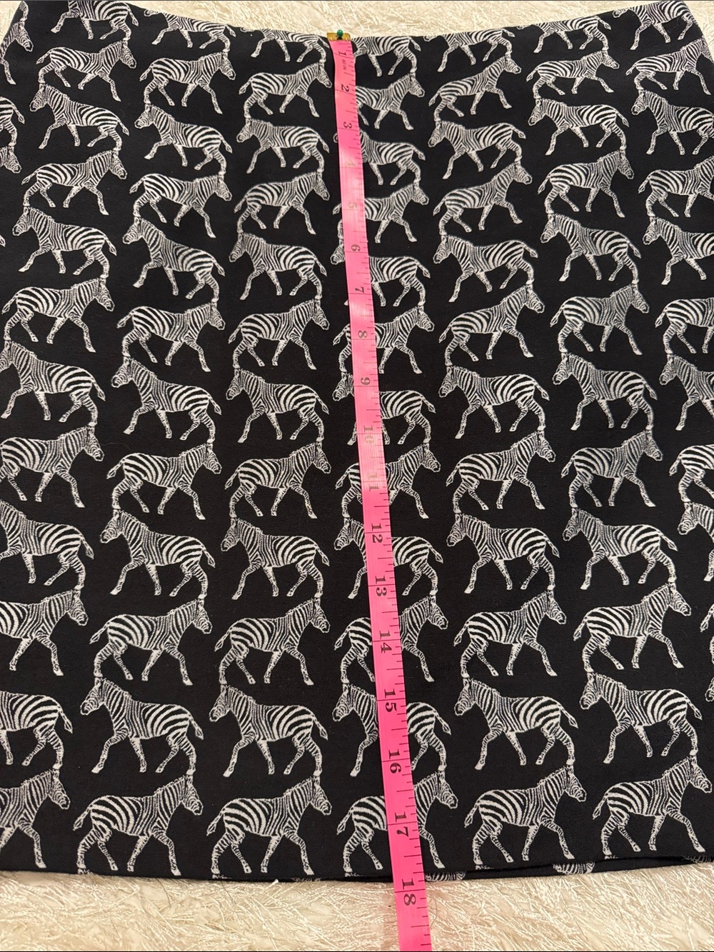 J. Crew Black Mini Skirt with Silver Zebra Print - Picture 7 of 7